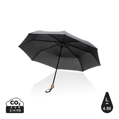 Mini paraguas RPET 190T de bambú 20.5" Impact AWARE ™
